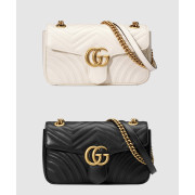2위 [유명유튜버가 반한제품]영상 Gucci 구찌 마몬트 마틀라세 백 화이트,블랙 & 미니,스몰,미디움 443497