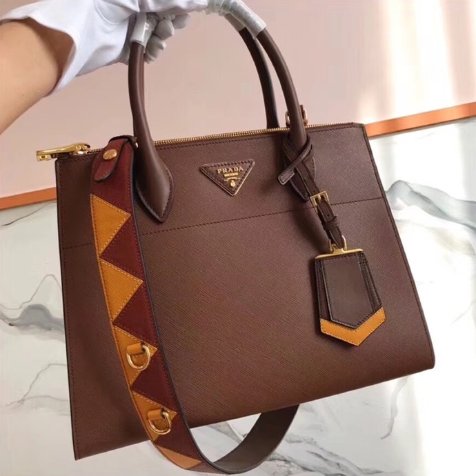 PRADA 프라다 패러다임 토트 숄더백 ,1BA102-3,31cm,브라운