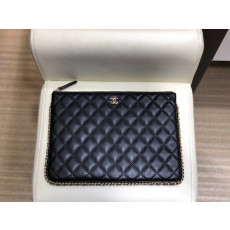 CHANEL 샤넬 2020 레더 클러치백,CHAB1237,28CM,블랙