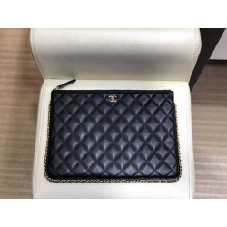 CHANEL 샤넬 2020 레더 클러치백,CHAB1237,28CM,블랙