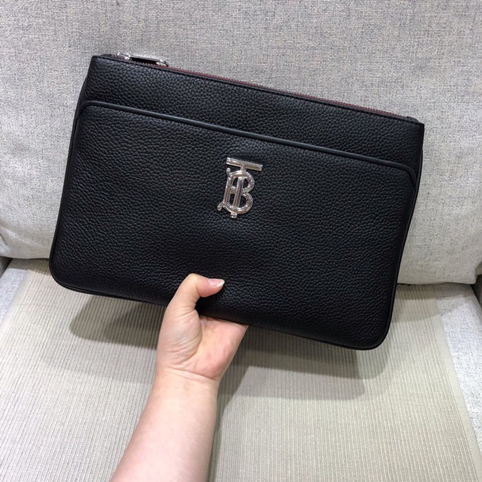 BURBERRY 2020 TB Leather Clutch Bag , 30cm - 버버리 2020 TB 남여공용 레더 클러치백 ,BURB0401,30cm,레드,블랙