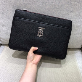BURBERRY 2020 TB Leather Clutch Bag , 30cm - 버버리 2020 TB 남여공용 레더 클러치백 ,BURB0401,30cm,레드,블랙