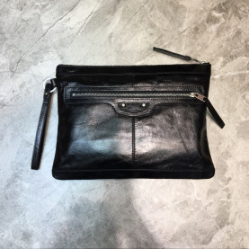 BALENCIAGA 발렌시아가 2020 남여공용 레더 클러치백,BGB0468,33/37CM,블랙,다크그레이,그레이