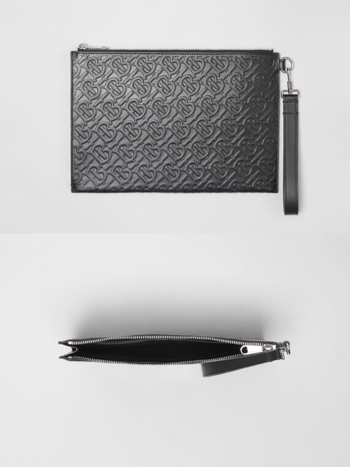 BURBERRY 2020 TB Leather Clutch Bag , 30cm - 버버리 2020 남여공용 TB 레더 클러치백 ,BURB0413,30cm,블랙