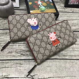 GUCCI 구찌 남여공용 피기 지퍼롱월렛 블루피그,레드피그