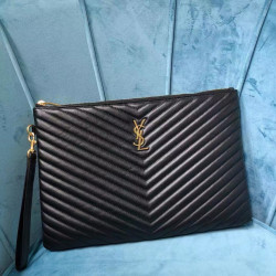 SAINT LAURENT 생로랑 클러치백 블랙,버건디