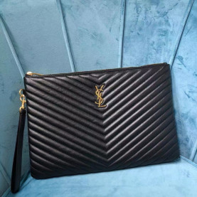 SAINT LAURENT 생로랑 클러치백 블랙,버건디