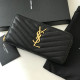 SAINT LAURENT 생로랑 마틀라세 지퍼지갑 블랙