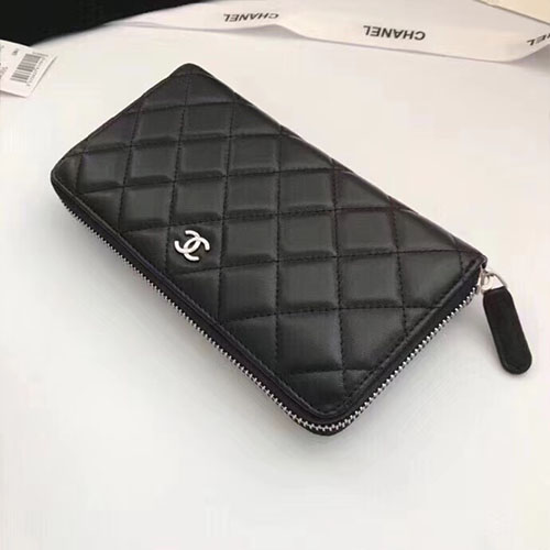 CHANEL 샤넬 지퍼 장지갑 램스킨,캐비어 (금장/은장)
