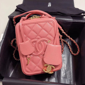 CHANEL 샤넬 코스메틱 케이스 AS0988-4 캐비어 금장