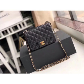 CHANEL 샤넬 클래식 미니 17cm A1115-16 램스킨 금장