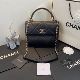 CHANEL 샤넬 트렌디CC 핸들 플랩백 A92236-12 램스킨 금장