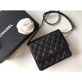 CHANEL 샤넬 클래식 체인 지갑 A84310-3 캐비어 은장
