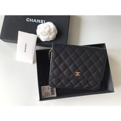 CHANEL 샤넬 클래식 체인 지갑 A84310-4 캐비어 금장