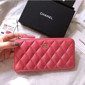 CHANEL 샤넬 지퍼 장지갑 A68788-2 캐비어 은장