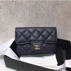 CHANEL 샤넬 클래식 카드&동전지갑 11cm-4 캐비어 금장