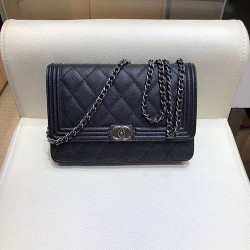 CHANEL 샤넬 캐비어 비어 WOC 미니 크로스백 은장 A033811 19CM