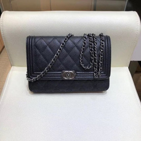 CHANEL 샤넬 캐비어 비어 WOC 미니 크로스백 은장 A033811 19CM