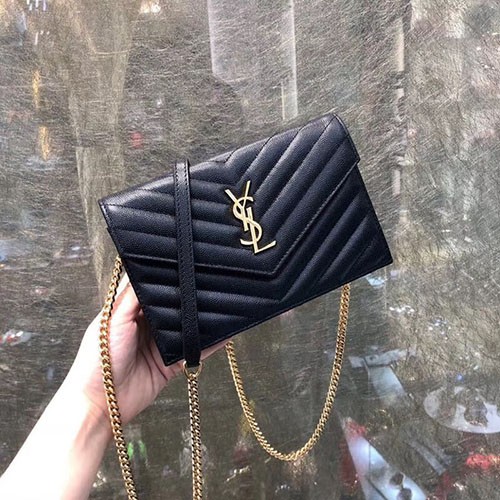 SAINT LAURENT 생로랑 WOC 체인백 금장 Y10104-2
