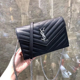 SAINT LAURENT 생로랑 WOC 체인백 은장 Y10104-1
