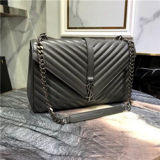 SAINT LAURENT 생로랑 사첼백 은장 토트&숄더 32CM