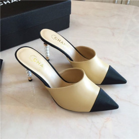 CHANEL 샤넬 힐  슬리퍼 굽높이8CM C1990-1 신상