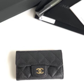  CHANEL 샤넬 카드지갑 캐비어 금장  A80799