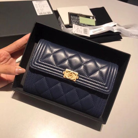 CHANEL 샤넬 지갑 양가죽 금장 15CM AS87099