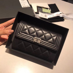 CHANEL 샤넬 지갑 양가죽 은장 15CM AS87099