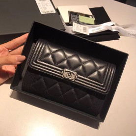 CHANEL 샤넬 지갑 양가죽 은장 15CM AS87099