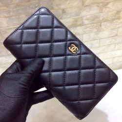 CHANEL CHANEL 샤넬 장지갑 양가죽 금장 18.5CM AS305216
