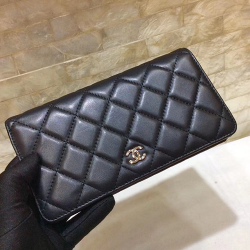 CHANEL 샤넬 장지갑 양가죽 은장 18.5CM AS305215