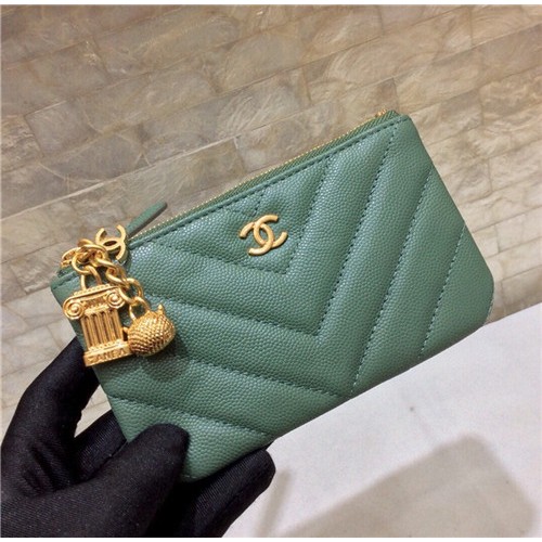 CHANEL 샤넬 캐비어  금장 동전지갑 AS1010-2