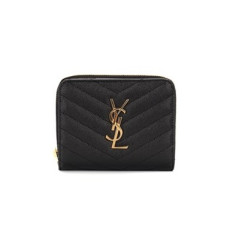 SAINT LAURENT 생로랑 캐비어 컴팩트 반지갑