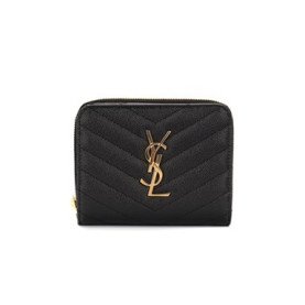 SAINT LAURENT 생로랑 캐비어 컴팩트 반지갑