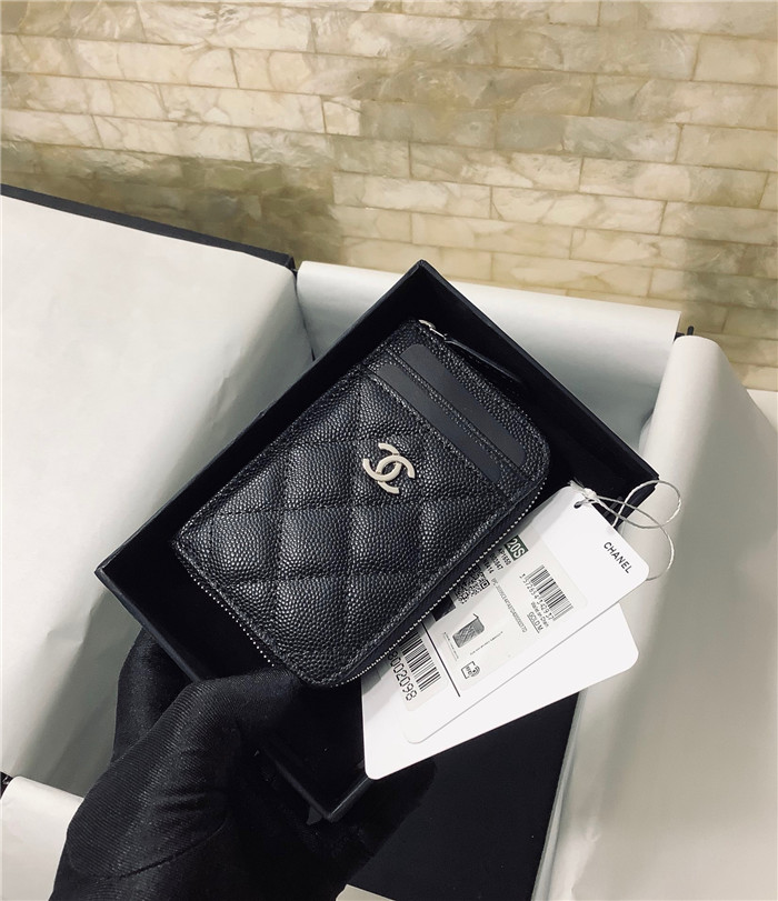 CHANEL 샤넬 캐비어 카드지갑 AS2106
