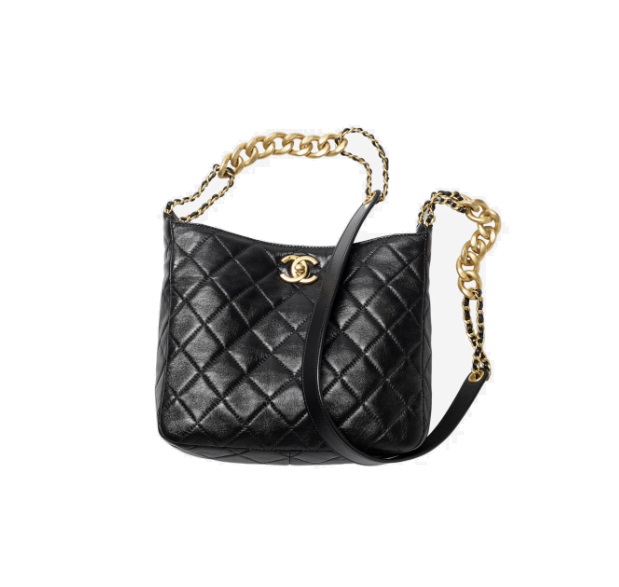 CHANEL 샤넬 스몰 로고 캐비어 호보백 AS3223