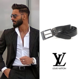 LOUIS VUITTON 루이비통 블랙스틸핀 벨트