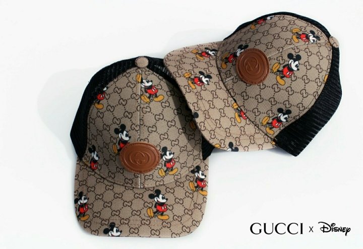 GUCCI 구찌 미키마우스 가죽패치 매쉬 볼캡