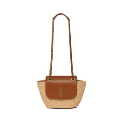 SAINT LAURENT 생로랑 여성 마농 라피아 미니 백