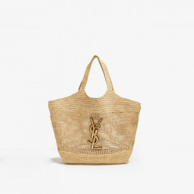 SAINT LAURENT 생로랑 여성 라피아 크로셰 쇼퍼백