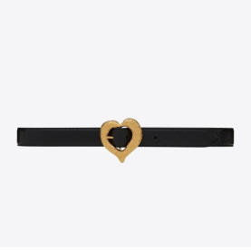 SAINT LAURENT 생로랑 비단 가죽 하트 모양 벨트 650322 (30mm)