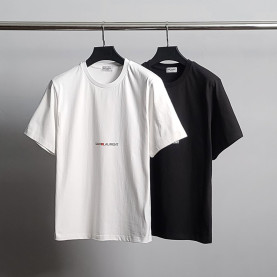 SAINT LAURENT 생로랑 로고프린팅 코튼 반팔티