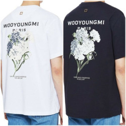 ●9월 판매 1위● WOOYOUNGMI 우영미 플라워 백로고 반팔 티셔츠