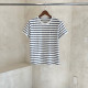 SAINT LAURENT 생로랑 스트라이프 모노그램 티셔츠