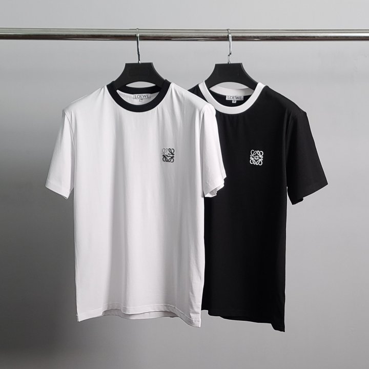 LOEWE 로에베 엠보로고 배색 라운드 반팔티 2COLOR