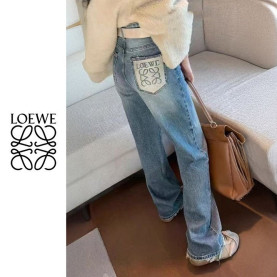 ●9월 판매 17위● LOEWE 로에베 세미와이드 백패치 팬츠