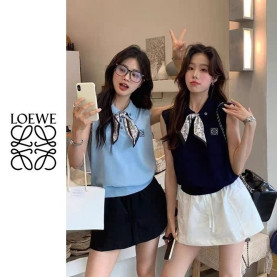 ●9월 판매 10위● LOEWE 로에베 스카프타이 민소매 카라니트