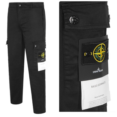 STONE ISLAND  와펜 패치 절개라인 가먼트다이드 카고팬츠
