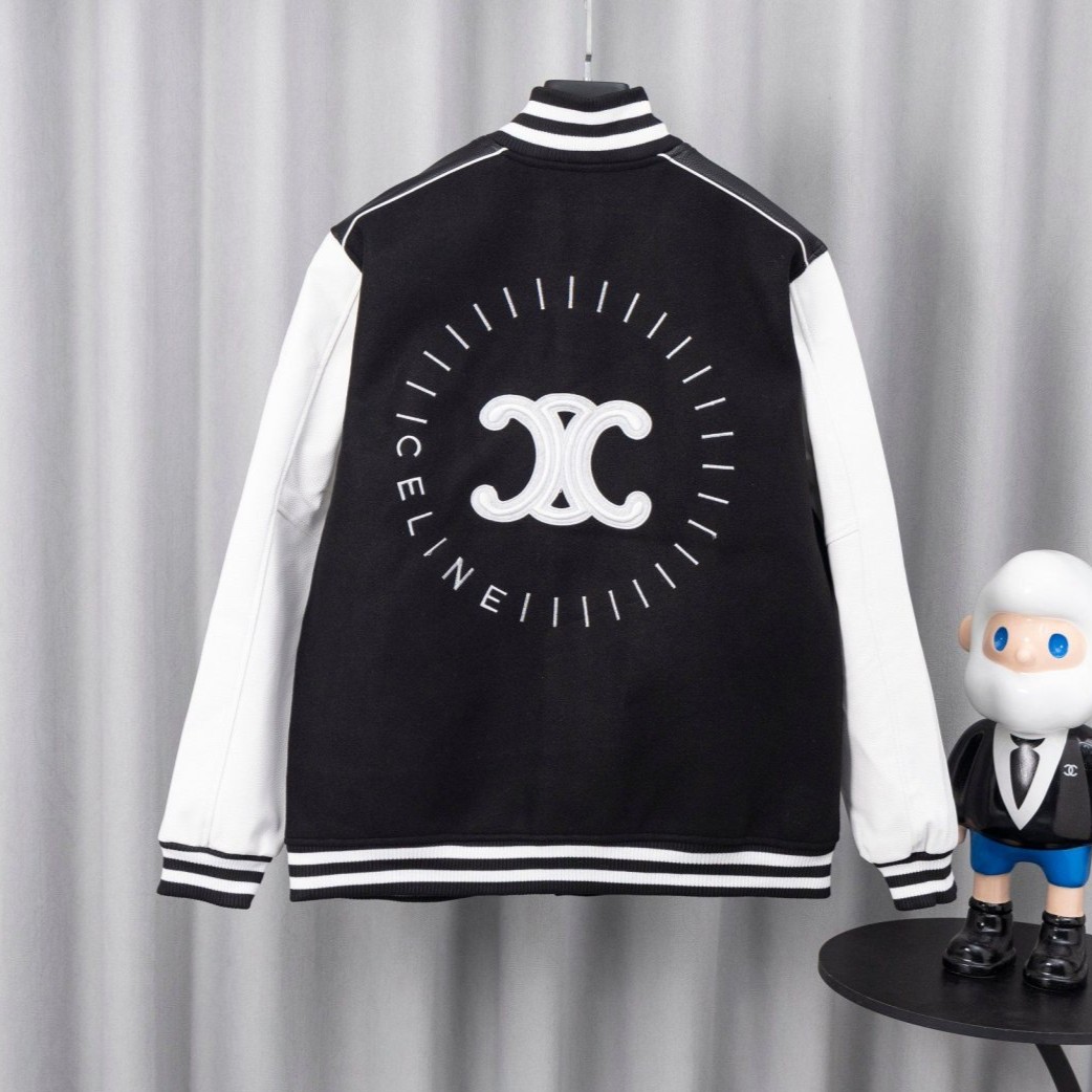 CELINE 셀린느 트리옴페 믹스 바시티 자켓 　